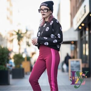 POP Fit Pink Two Tone High Waisted Leggings with Pockets Plus Size 2X Like New